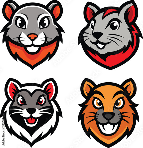 Gerbil head mascot logo design vector