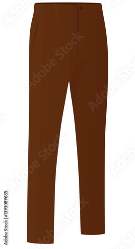 Brown chino pants. vector illustration