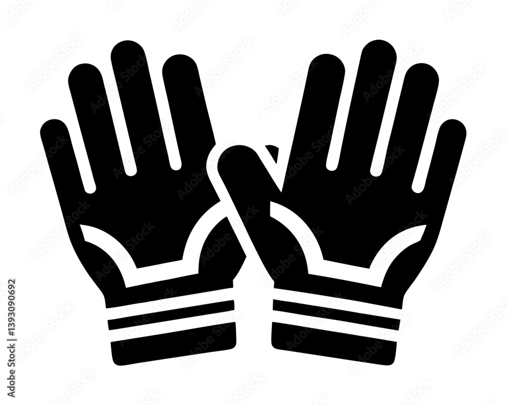 Obraz premium Cricket Gloves Silhouette Vector Design, Cricket Gloves SVG, Cricket Gloves Icon