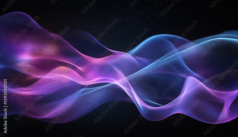 Mesmerizing wave patterns in a spectrum of colors flowing gracefully in a digital fantasy landscape : Generative AI Mesmerizing wave patterns in a spectrum of colors flowing gracefully in a digital fantasy landscape : Generative AI