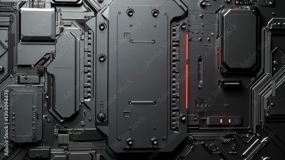 Black, Tech Background with Futuristic 3D Panels. Dark, Sci-Fi style. . Black, Tech Background with Futuristic 3D Panels. Dark, Sci-Fi style. .