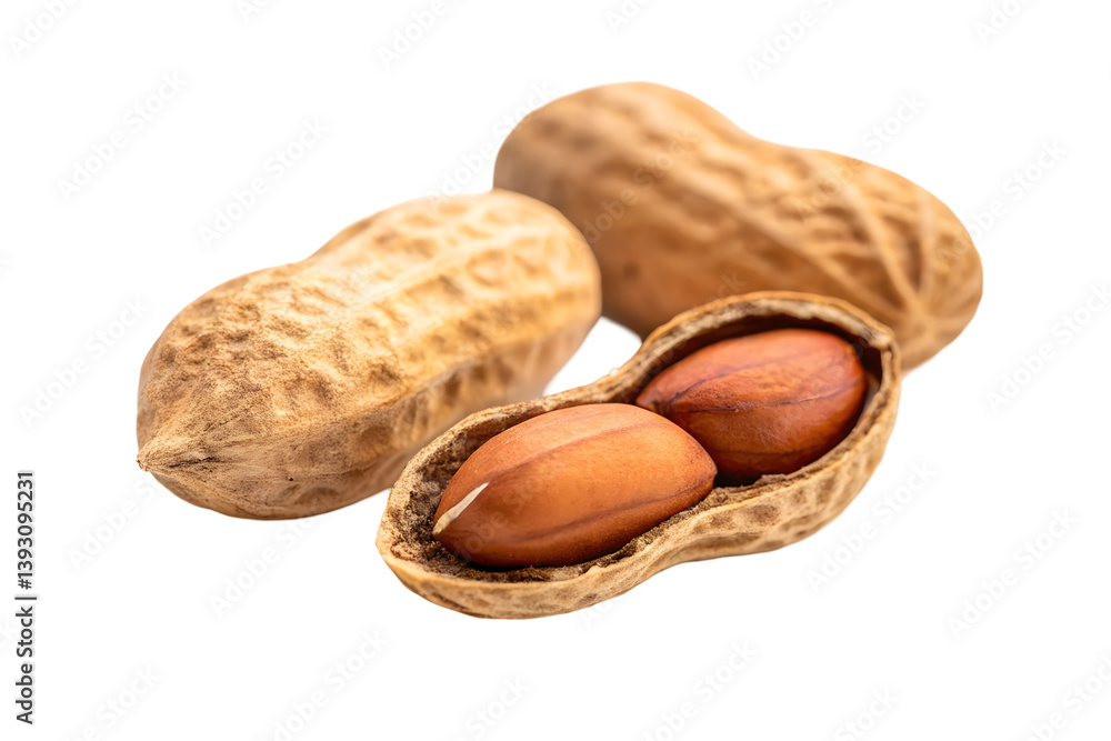 Close-Up of Peanuts in Shell and Shelled Peanuts.