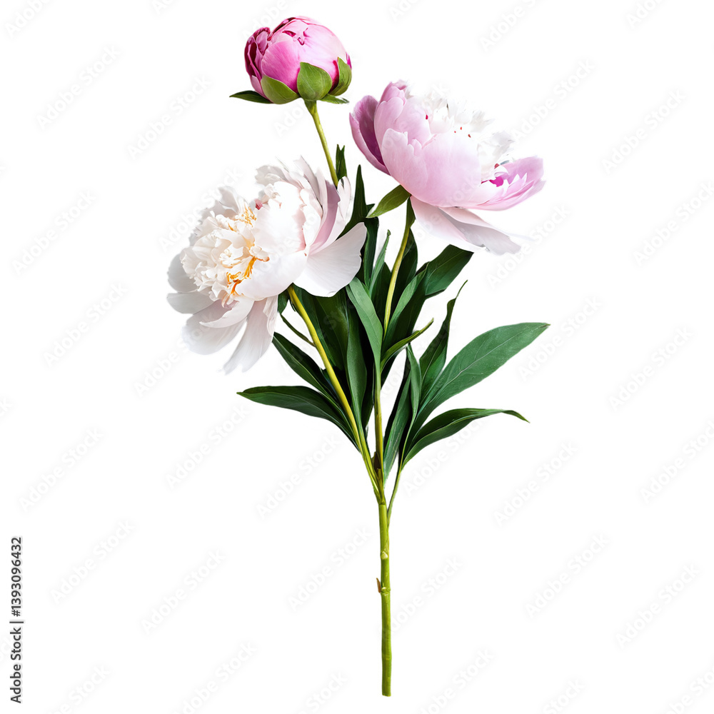 peonies bouquet isolated on transparent background peonies bouquet isolated on transparent background