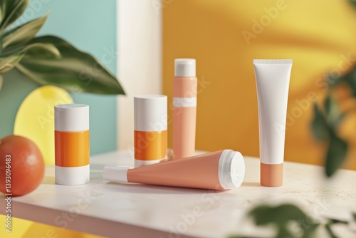 Wallpaper Mural Modern graphic layout showcasing beauty products in vibrant colors and stylish design Torontodigital.ca