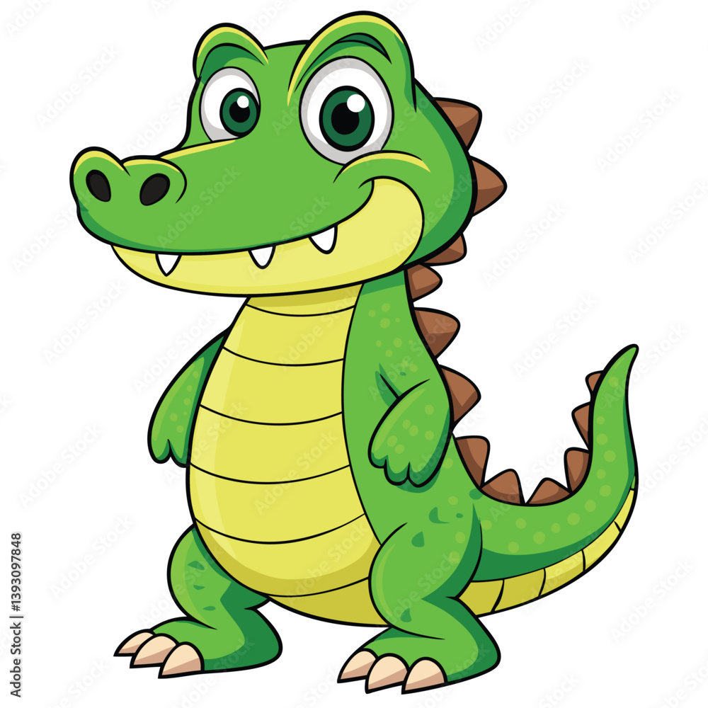 Fototapeta premium green cute crocodile