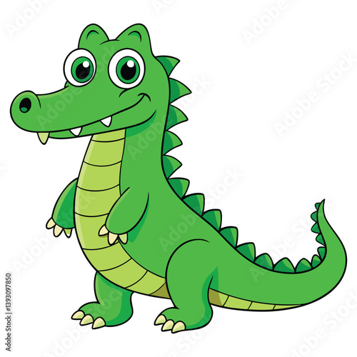 green cute crocodile