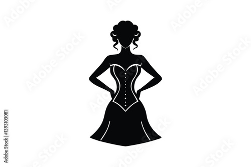 Women corset silhouette