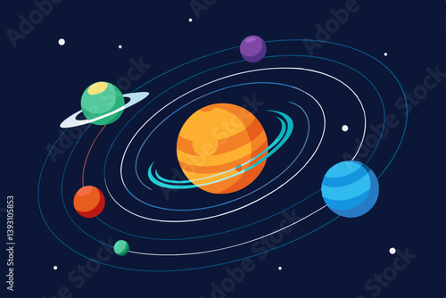 illustration of a rocket in space