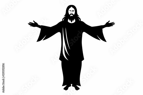 jesus christ sihouette black vector