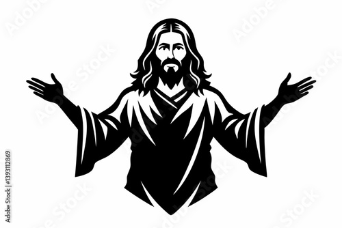 jesus christ sihouette black vector