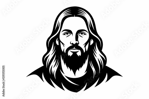 jesus christ sihouette black vector