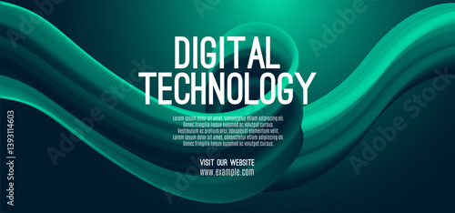 Digital technology internet network speed connection blue green background, cyber nano information, abstract communication, innovation future tech data, Ai big data lines dots, illustration vector 3d