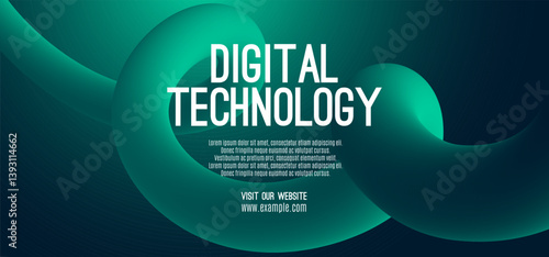 Digital technology internet network speed connection blue green background, cyber nano information, abstract communication, innovation future tech data, Ai big data lines dots, illustration vector 3d