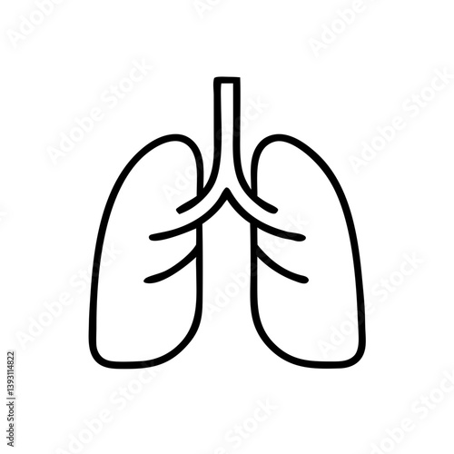 Lungs   Icon vector illustration. Easily editable