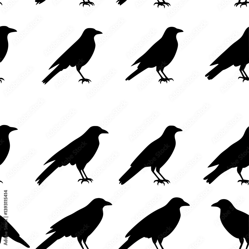 Collection of Crows pattern vector designs, Crows reapeating pattern Collection of Crows pattern vector designs, Crows reapeating pattern