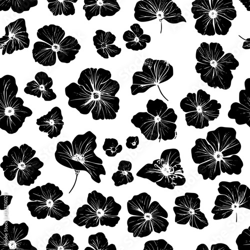 Pattern of Hibiscuses vector icons, Hibiscuses pattern illustration