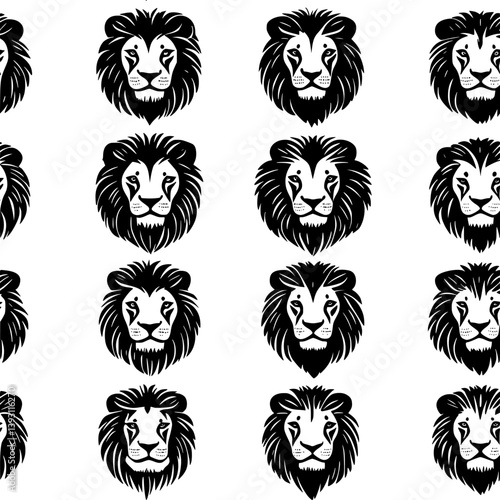 Collection of Lions pattern vector designs, Lions pattern illustration