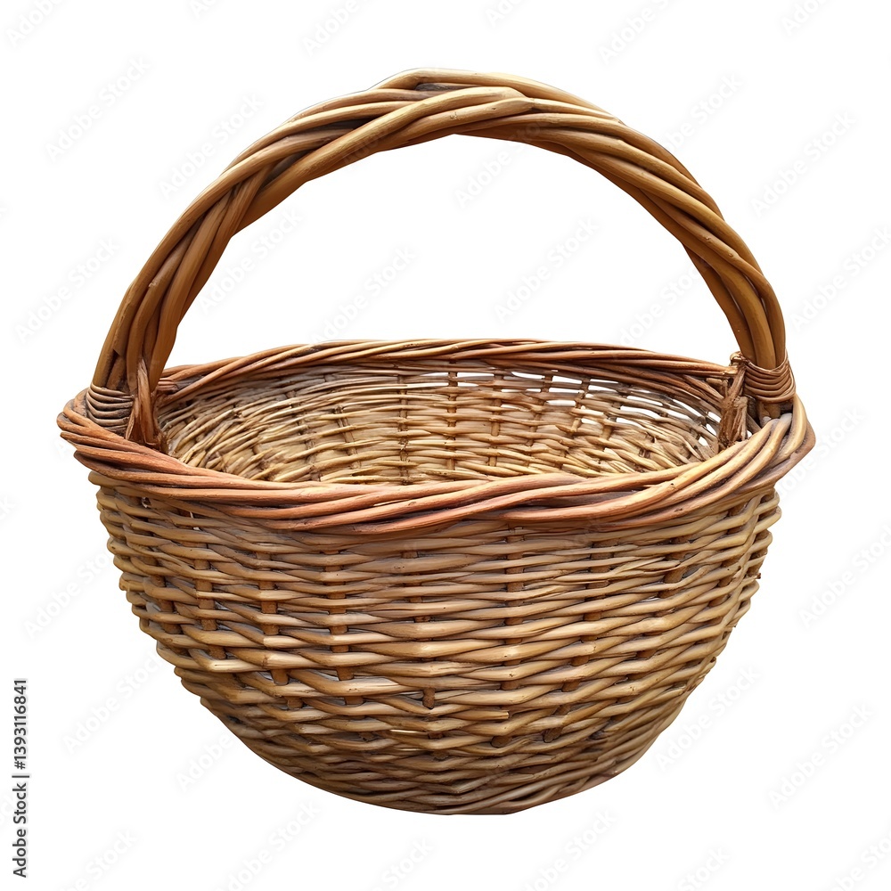 Obraz premium wicker basket isolated on white background