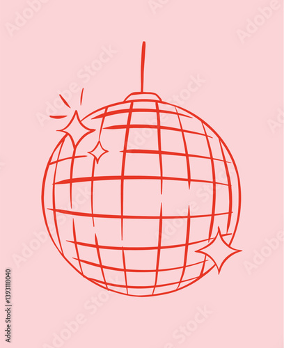 Disco ball celebration party illustration.