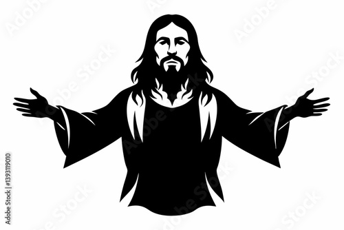 jesus christ sihouette black vector