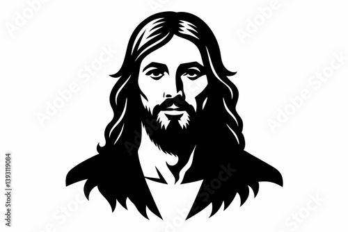 jesus christ sihouette black vector