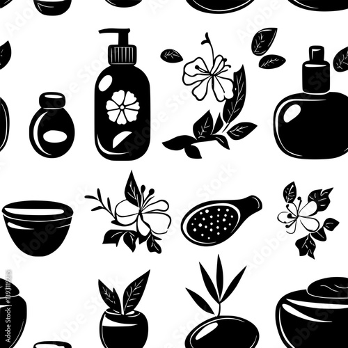 Pattern of Bath salts vector icons, Bath salts reapeating pattern
