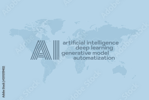 Artificial intelligence. Generative model. Smart digital technology. AI vector illustration for science, programming, presentation, design, business. Deep learning. Automatization