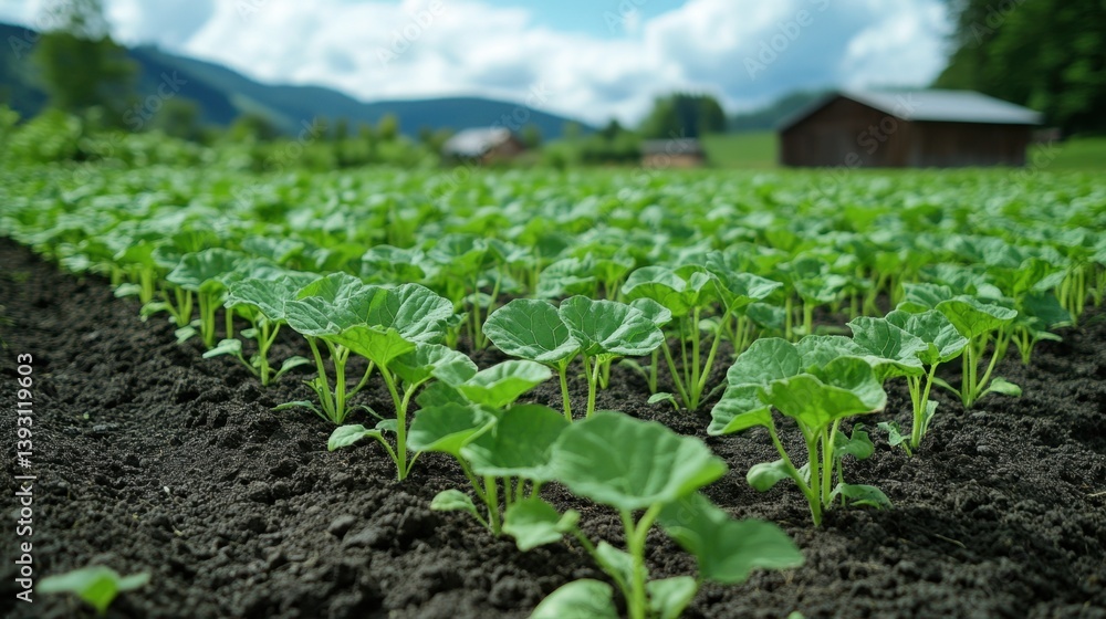 © Mykhailo - Young Seedlings Growing in Fertile Soil on a Sunny Farm Landscape © Mykhailo - Young Seedlings Growing in Fertile Soil on a Sunny Farm Landscape