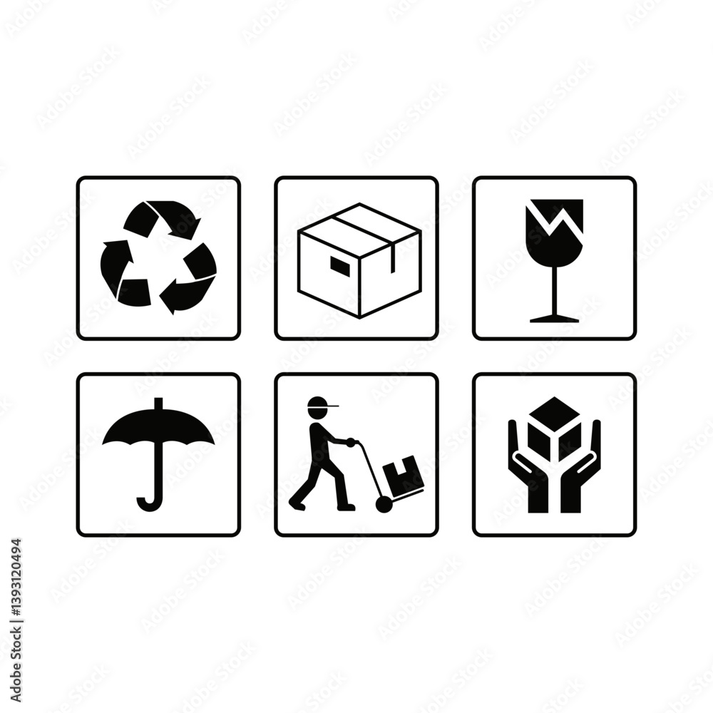 Package Collection Handel with Care Vector Package Collection Handel with Care Vector