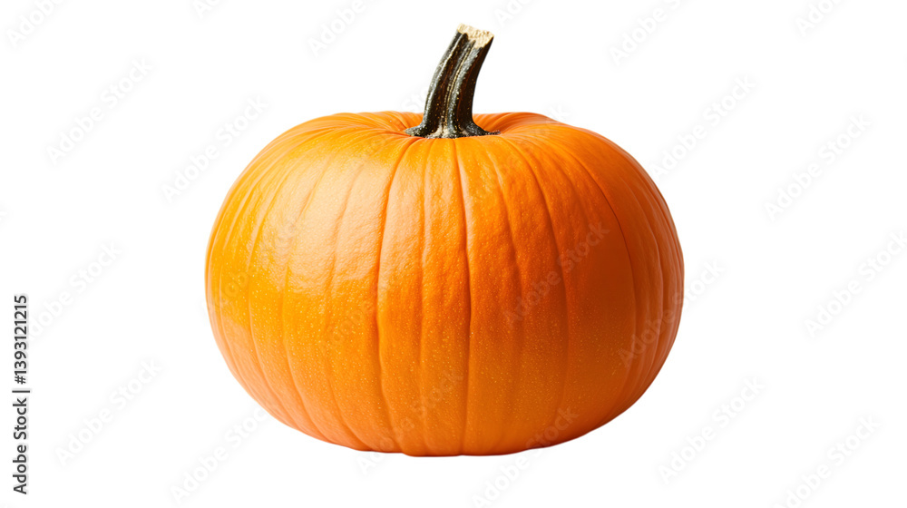 A fresh orange pumpkin with a smooth skin on a white background A fresh orange pumpkin with a smooth skin on a white background