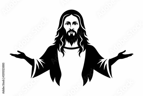 jesus christ sihouette black vector