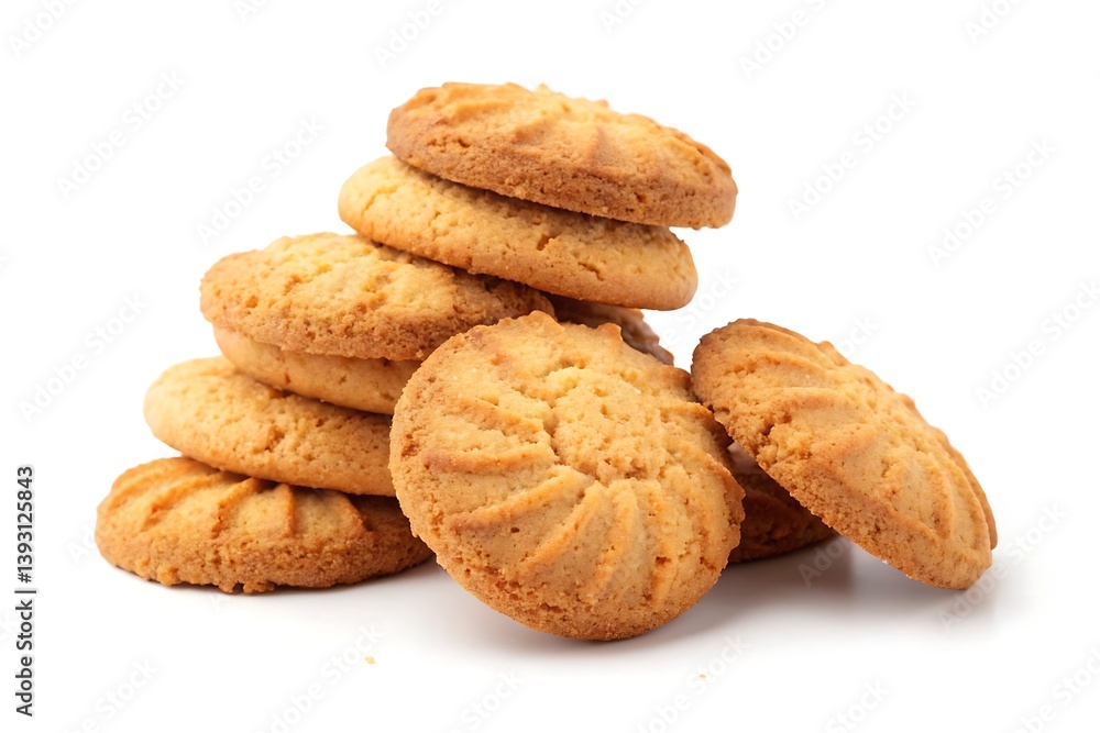 Stack of butter cookies isolated on white background Stack of butter cookies isolated on white background