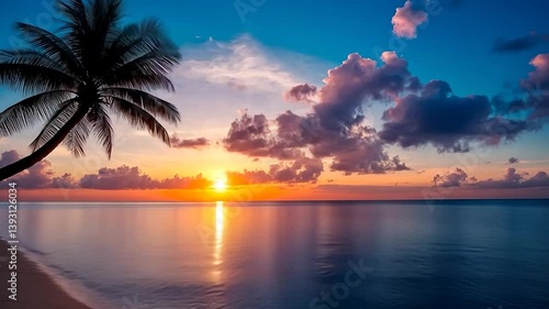 Stunning Sunset Paradise: Tropical Beach Serenity