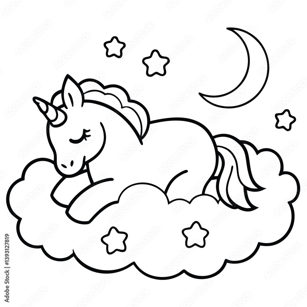 Fototapeta premium Cute cartoon baby cat and mouse illustration design with pink floral pattern on a happy sky cloud art coloring page