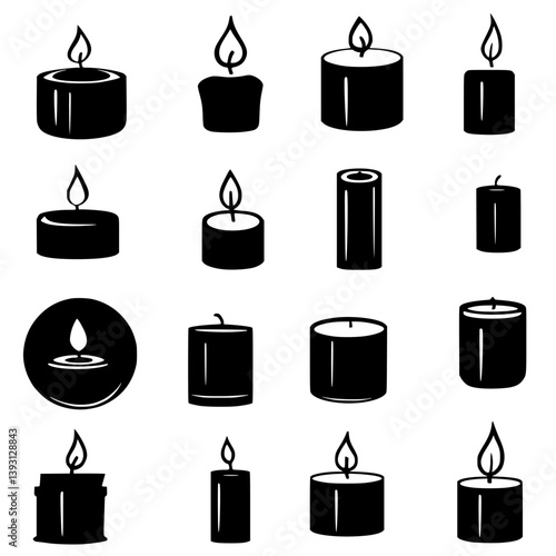 Pattern of Candles vector icons, Candles reapeating pattern