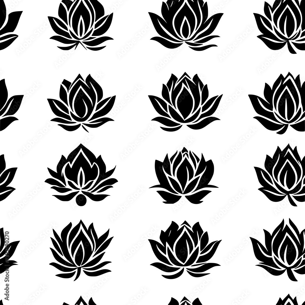 Collection of Lotus flowers pattern vector designs, Lotus flowers reapeating pattern Collection of Lotus flowers pattern vector designs, Lotus flowers reapeating pattern