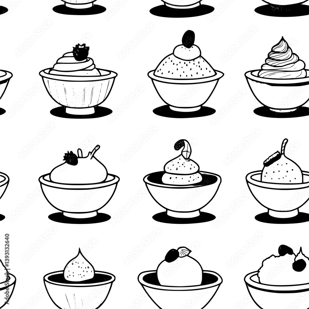 Pattern of Cupcake bath bombs vector icons, Cupcake bath bombs seamless pattern Pattern of Cupcake bath bombs vector icons, Cupcake bath bombs seamless pattern