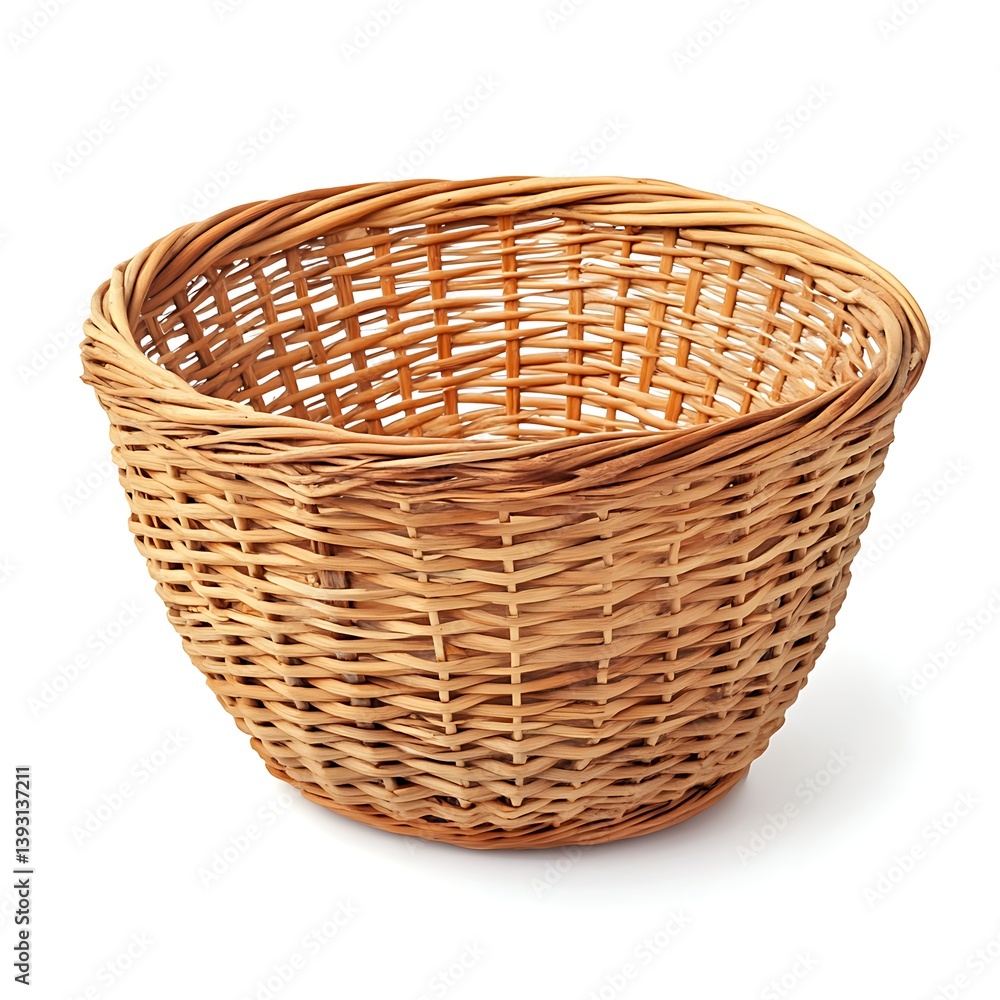 Wicker Basket: A beautifully woven wicker basket, presented in stunning detail, embodies rustic charm, traditional craft, and timeless design, showcasing both form and function. Wicker Basket: A beautifully woven wicker basket, presented in stunning detail, embodies rustic charm, traditional craft, and timeless design, showcasing both form and function.