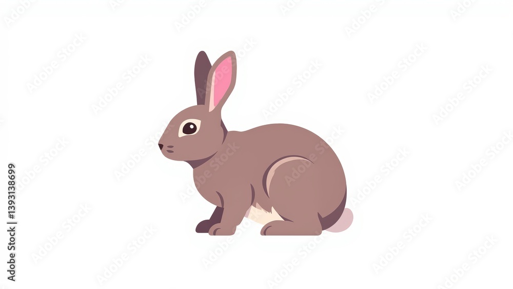 rabbit or bunny, flat style illustration on white background rabbit or bunny, flat style illustration on white background