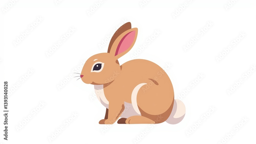 rabbit or bunny, flat style illustration on white background rabbit or bunny, flat style illustration on white background