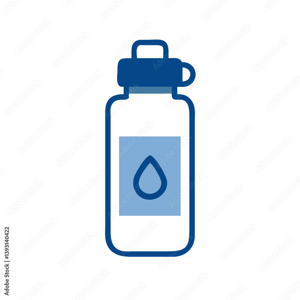 Minimal Icon of a Water Bottle with Drop Symbol Minimal Icon of a Water Bottle with Drop Symbol