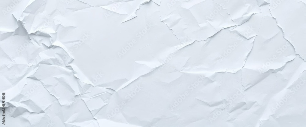 Obraz premium Low-angle shot of crumpled white paper, abstract background texture, vintage, backdrop