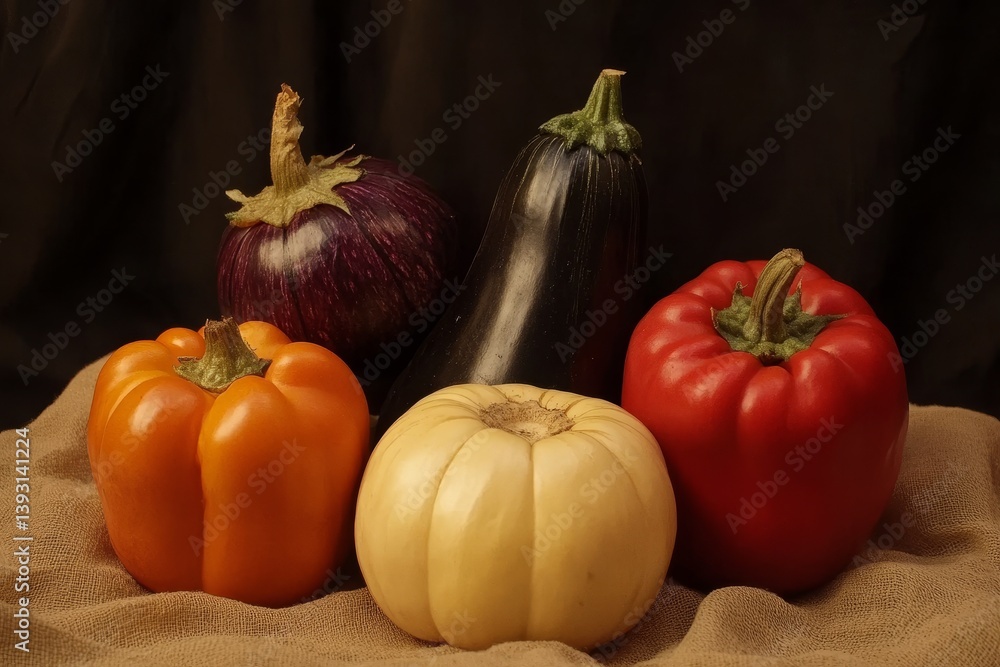 different vegetables are lying next to each other which differ from each other by the color gradient