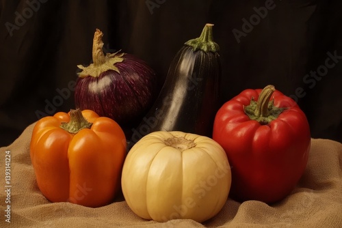 Obraz na płótnie different vegetables are lying next to each other which differ from each other by the color gradient w salonie