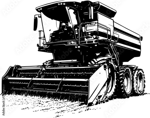 Combine harvester, Agricultural vehicle vector design, Combine harvester, Agricultural vehicle vector illustration