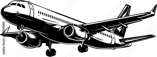 Commercial airliner, Airplane vector design, Commercial airliner, Airplane vector graphic