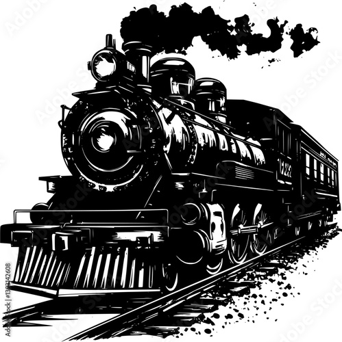 Locomotive vector design, Locomotive vector illustration