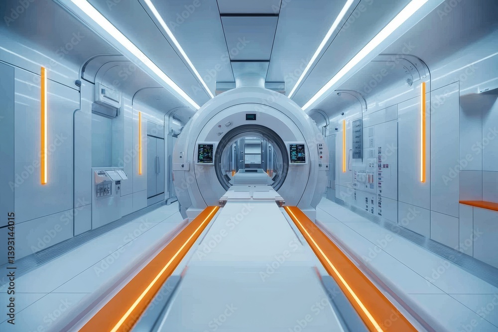 High-tech modern CT scan room in the modern hospital