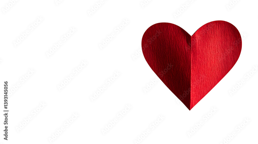 Red heart paper on a white background Red heart paper on a white background