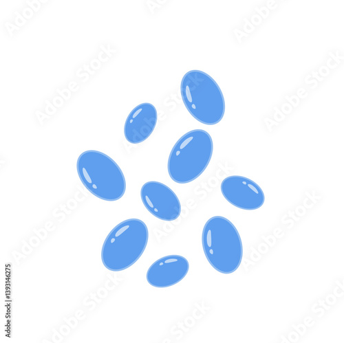 Saccharomyces boulardii colony. Probiotic, beneficial bacterias for human health and beauty. Vector illustration.